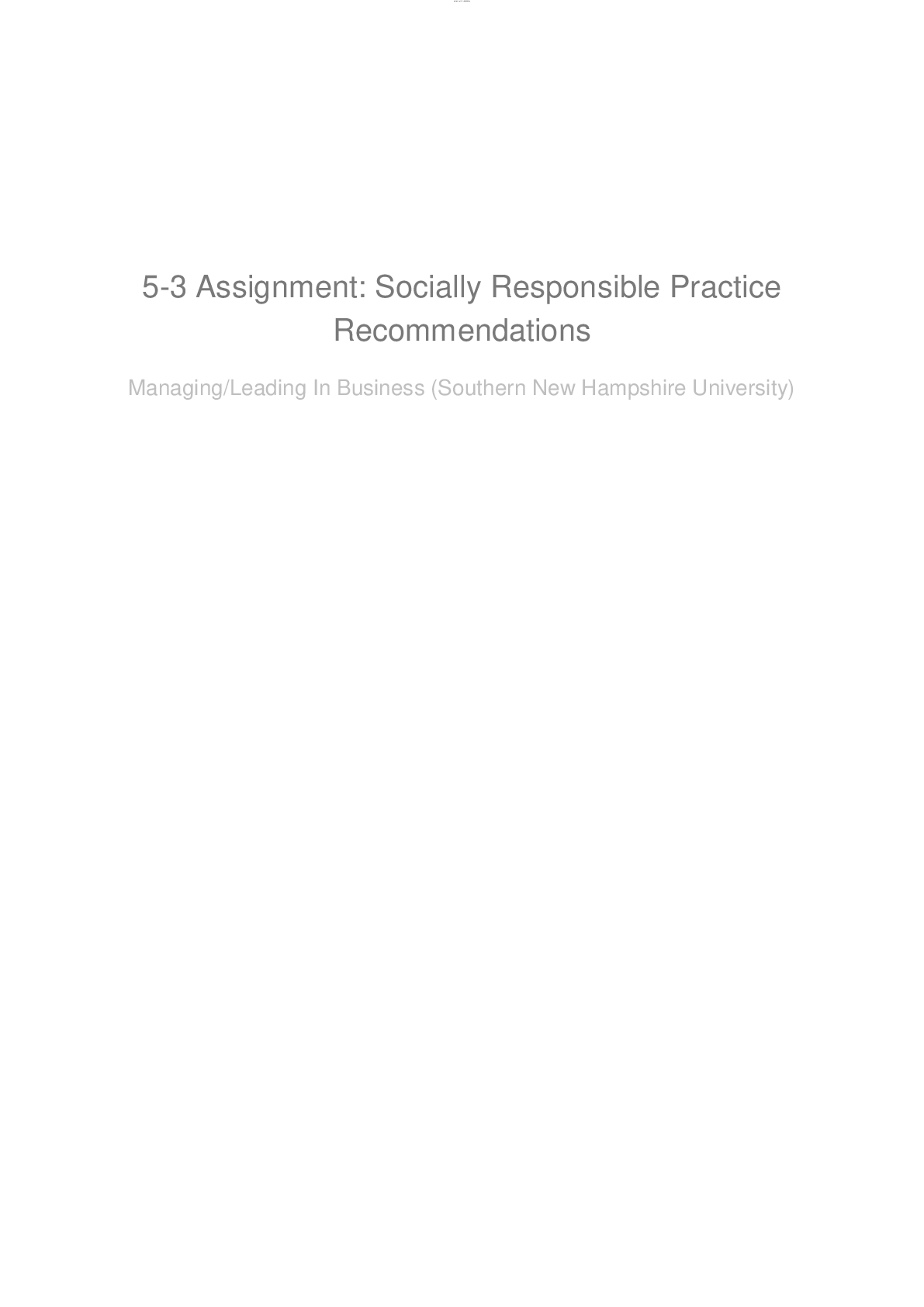 Preview image for BUS 210 Module 5 Socially Responsible Practice Recommendations